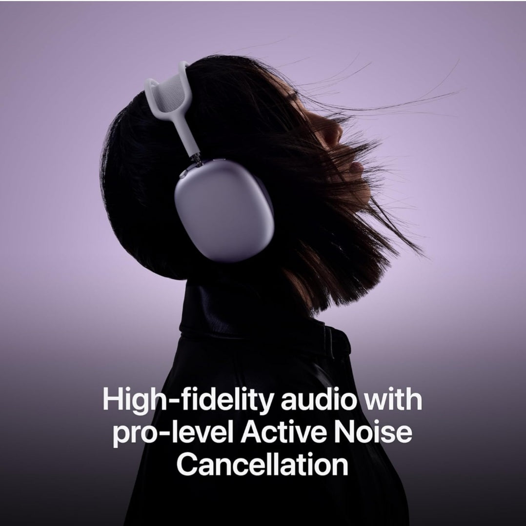 Apple AirPods Max Wireless Over-Ear Headphones, Pro-Level Active Noise Cancellation, Transparency Mode, Personalised Spatial Audio, USB-C Charging, Bluetooth Headphones for  Midnight